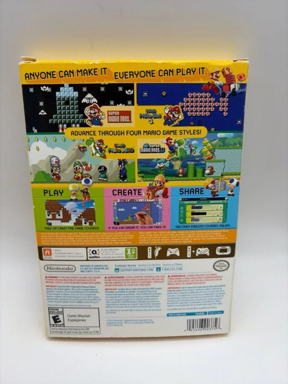 Super Mario Maker (Book Bundle) (Nintendo Wii U, 2015) - CIB Tested Working